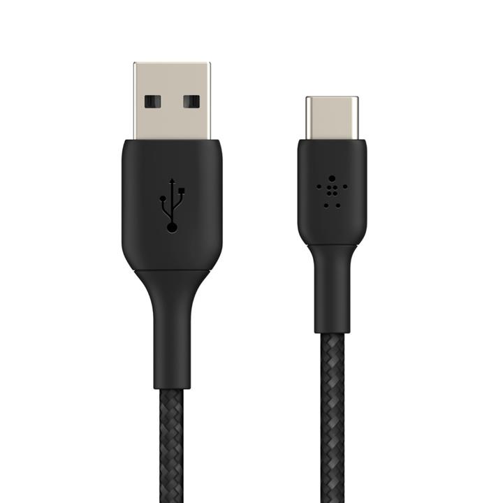 کابل شارژ سریع USB-C به USB-A بلکین مدل CAB002bt2MBK  با روکش بافته و طول ۲ متر